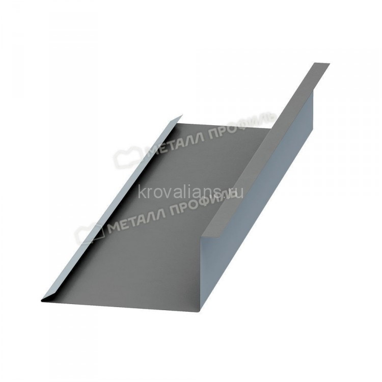 МеталлПрофиль Планка примыкания нижняя 250х122х2000 (Colorcoat Prisma-03-9006-0.5) /1 шт/