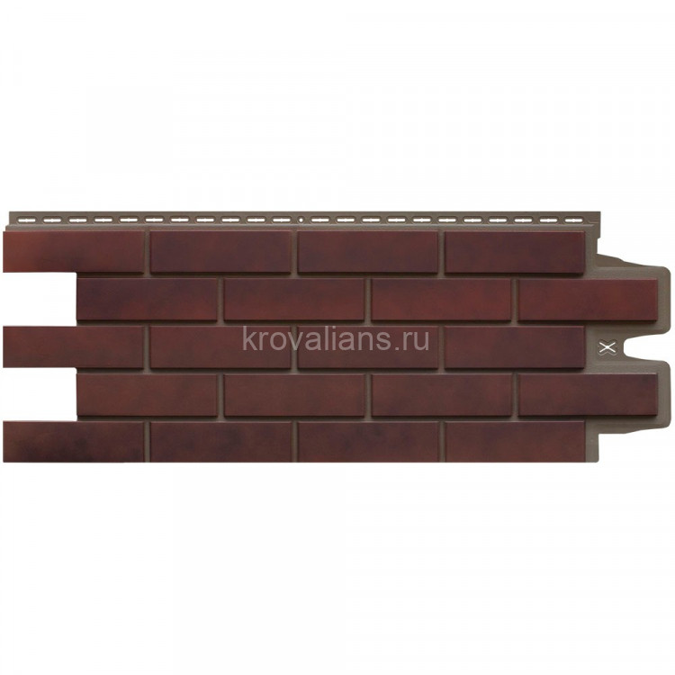 Фасадная панель Grand Line Кликерный кирпич Design Plus кофе с темно-бежевым швом