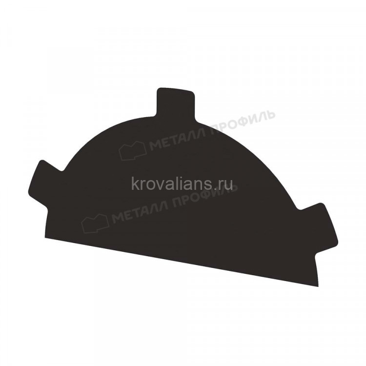 МеталлПрофиль Заглушка конька круглого простая NormanMP (Полиэстер-01-RR32-0.5) /1 шт/
