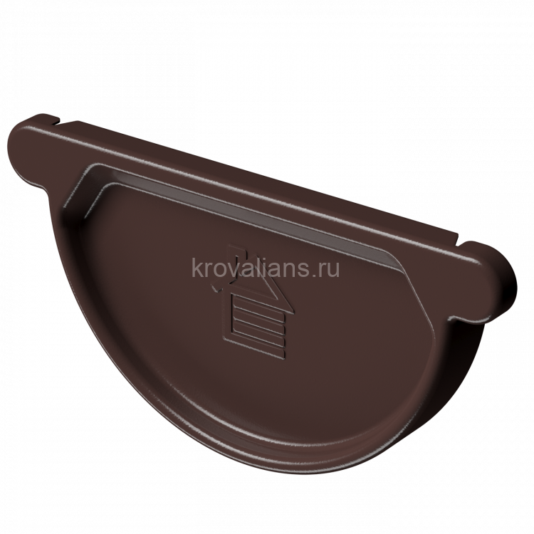 Docke STAL PREMIUM 125/90 мм Заглушка желоба Шоколад RAL8019 40шт/упак