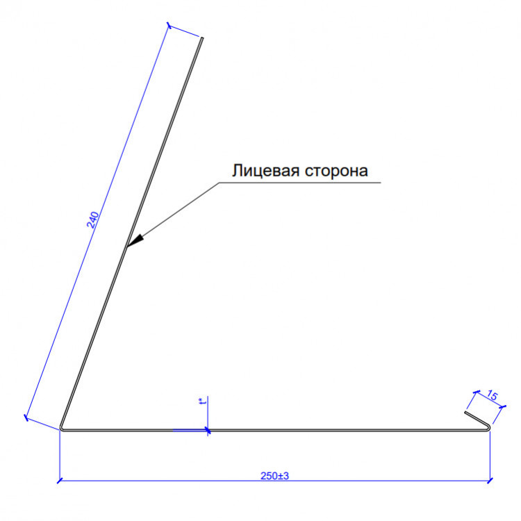 Планка примыкания верхняя к трубе FASTCLICK 250х240х2000 (VALORI-20-Brown-0.5)