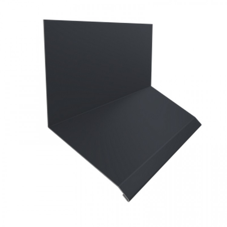 Планка примыкание верхнее к стене фальц 150х130х20 0,5 PurPro Matt 275 RAL 7024 мокрый асфальт (2м) Планка примыкание верхнее к стене фальц 150х130х20 0,5 PurPro Matt 275 RAL 7024 мокрый асфальт (2м)