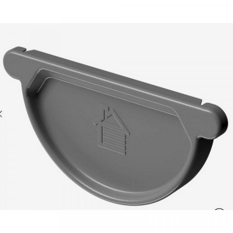 Docke STAL PREMIUM MATT 125/90 мм Заглушка желоба Графит RAL7024 40шт/упак