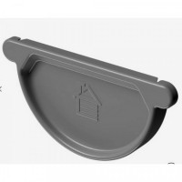 Docke STAL PREMIUM MATT 125/90 мм Заглушка желоба Графит RAL7024 40шт/упак