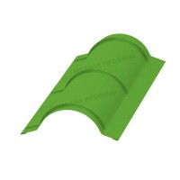 МеталлПрофиль Планка конька круглого R110х2000 NormanMP (Полиэстер-01-6018-0.5) /1 шт/