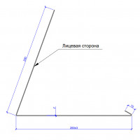 Планка примыкания верхняя к трубе FASTCLICK 250х240х2000 (VALORI-20-DarkGrey-0.5)