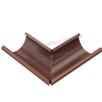 Угол желоба наружный МЕТАЛЛ ПРОФИЛЬ Foramina PUR 125/100 RAL 8017, коричневый