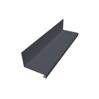 Планка примыкание нижнее к трубе фальц Grand Line 0,5 PurPro Matt 275 RAL 7024 мокрый асфальт (2м)