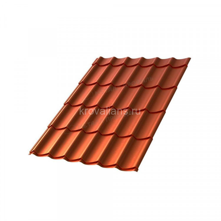 Металлочерепица МеталлПрофиль Ламонтерра-X (AGNETA-03-Copper\Copper-0.5) /1 кв.м./