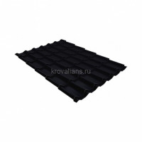 Металлочерепица модерн Grand Line (Гранд Лайн) 0,45 Drap RAL 9005 /1 кв.м./