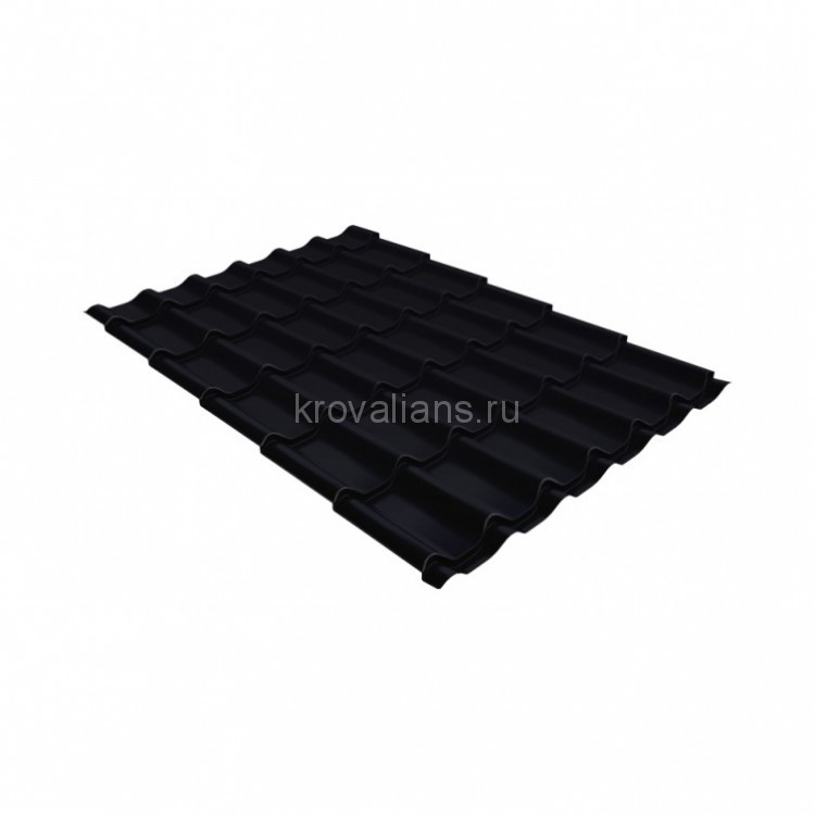 Металлочерепица модерн Grand Line (Гранд Лайн) 0,45 Drap RAL 9005 /1 кв.м./