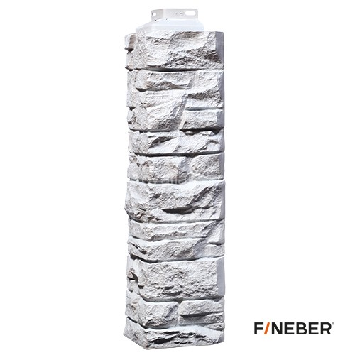 FineBer Угол наружный к фасайдингу Дачный Скала Белый, 10шт/уп