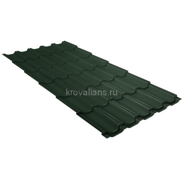 Металлочерепица Grand Line (Гранд Лайн) квинта плюс 0,5 GreenCoat Pural Matt RAL 6020 /1 кв.м./