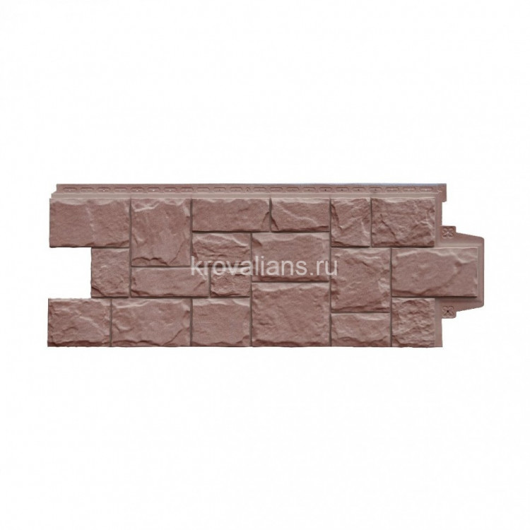 Фасадная панель Grand Line Крупный камень Design Plus миндаль (0,982*0,383) 10шт/уп