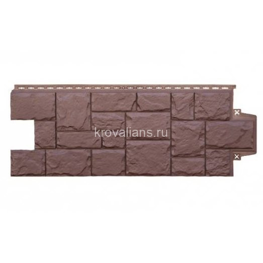 Фасадная панель Grand Line Крупный камень Classic шоколадный (0,982*0,383) 10шт/уп