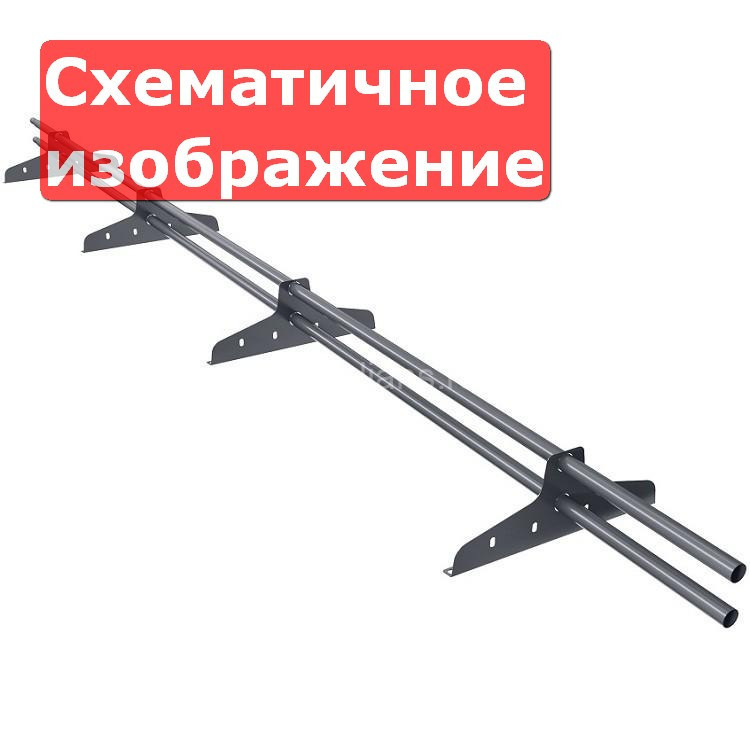 Снегозадержатель трубчатый Б/d=25, 3 м, 4 опоры,черный (RAL 9005) New Line Снегозадержатель трубчатый Б/d=25, 3 м, 4 опоры,черный (RAL 9005) New Line