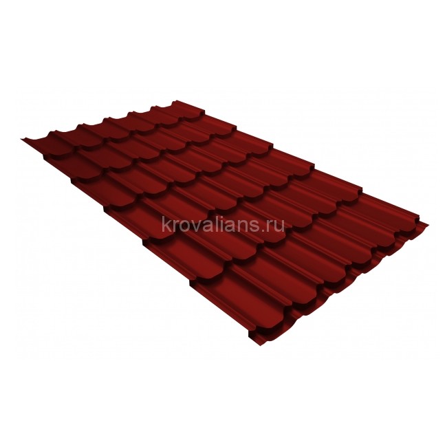 Металлочерепица Grand Line (Гранд Лайн) квинта плюс c 3D резом 0,5 Satin RAL 3011 /1 кв.м./