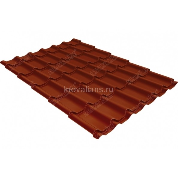 Металлочерепица классик Grand Line (Гранд Лайн) 0,45 Drap RAL 8004 /1 кв.м./