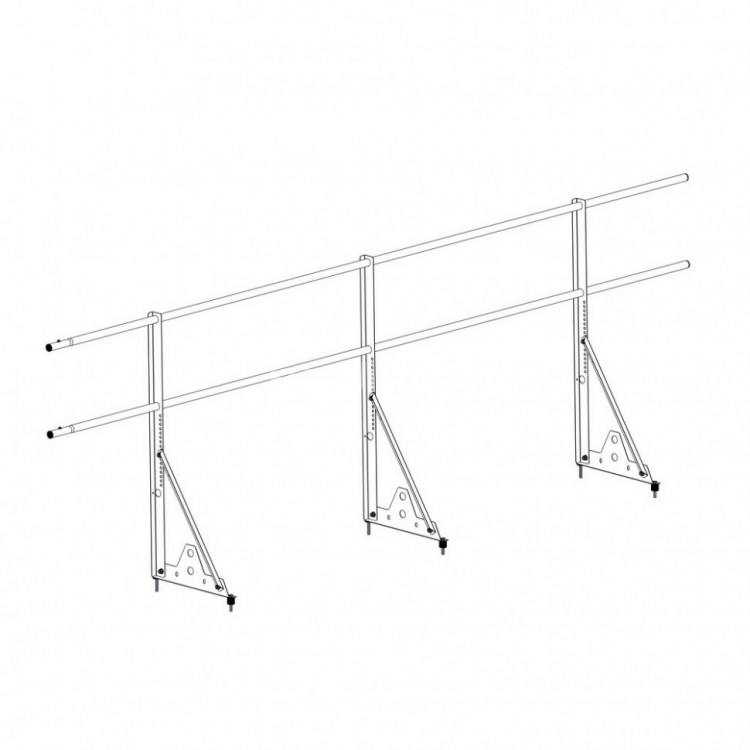 Ограждение ROOFsystems ECONOM d-25 (круг) H-600/3,0м NEXT ТУ (Т-обр. Опора) RAL7024