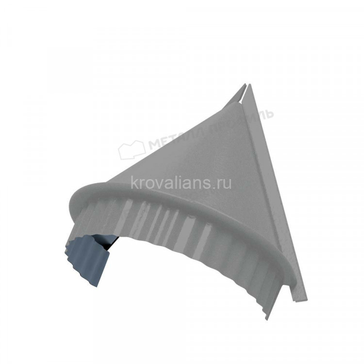 МеталлПрофиль Заглушка конька круглого конусная NormanMP (Полиэстер-01-9006-0.5) /1 шт/