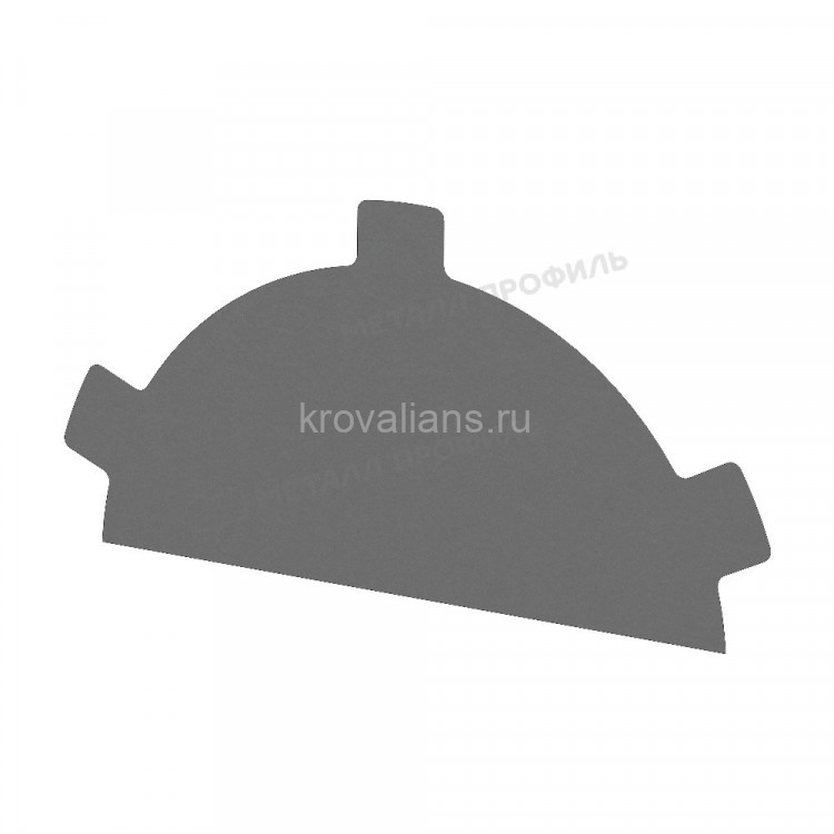 МеталлПрофиль Заглушка конька круглого простая NormanMP (Полиэстер-01-9006-0.5) /1 шт/