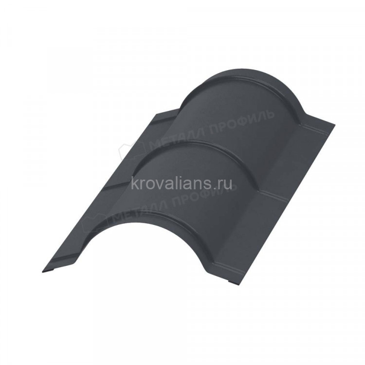 МеталлПрофиль Планка конька круглого R110х2000 (Colorcoat Prisma-02-7024-0.5) /1 шт/