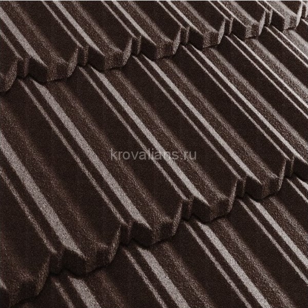 Композитная черепица Metrotile (Метротайл) MetroClassic (Коричневый) /лист/