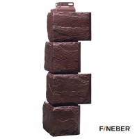 Угол наружный FineBer (Файнбер) Камень природный 455х172мм (Коричневый) /1 шт/