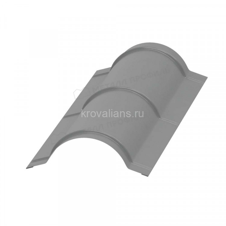 МеталлПрофиль Планка конька круглого R110х2000 NormanMP (Полиэстер-01-9006-0.5) /1 шт/