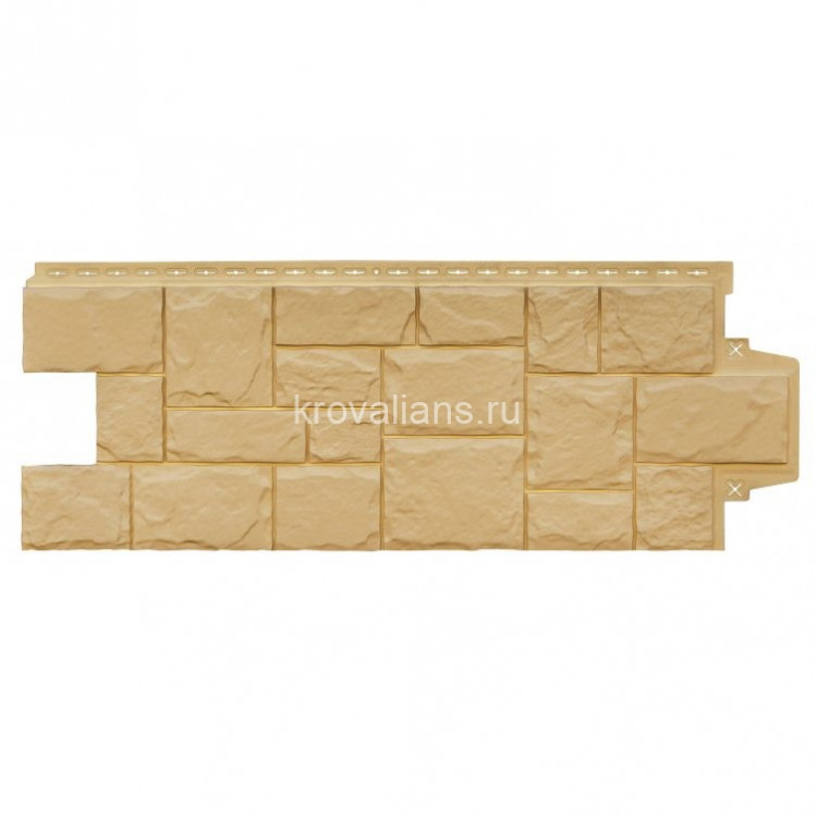 Фасадная панель Grand Line Крупный камень Classic песочный (0,982*0,383) 10шт/уп