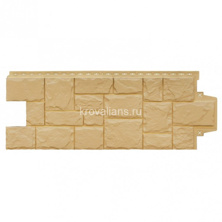 Фасадная панель Grand Line Крупный камень Classic песочный (0,982*0,383) 10шт/уп