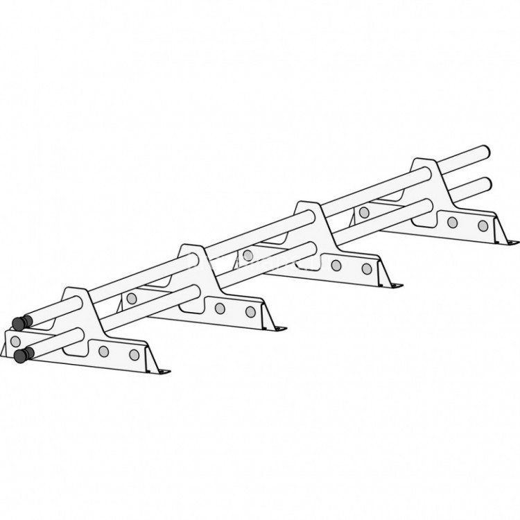 Снегозадержатель ROOFsystems ECONOM d25(круг), 3м, NEXT 4 опоры (Т-образн.) RAL 6005