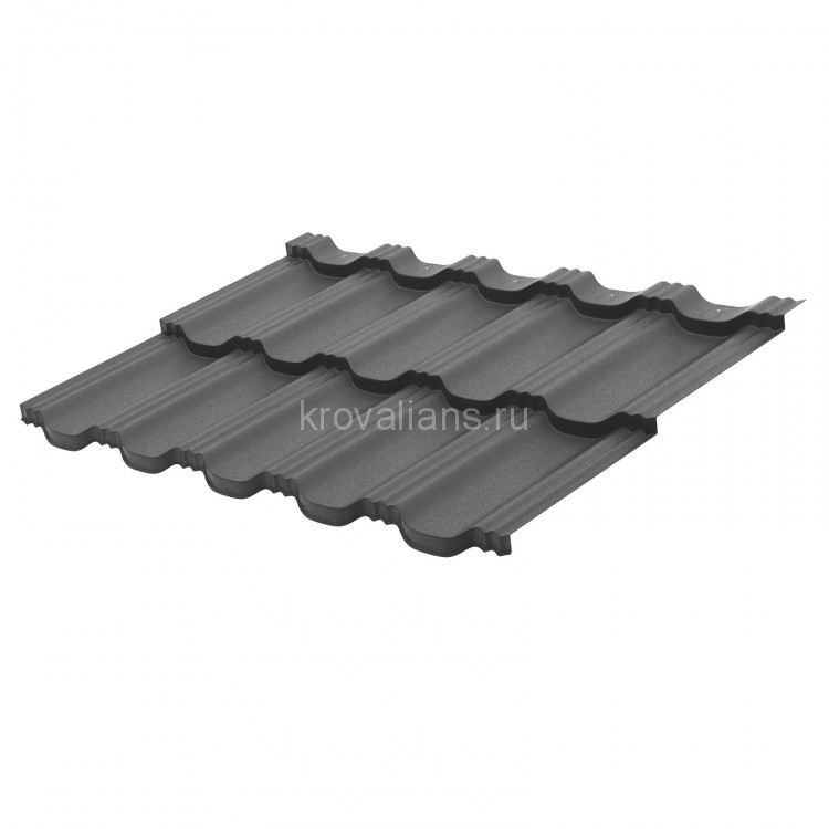 Металлическая модульная черепица профиль Гётеборг  1205х780 мм GreenCoat Mica BT 0,5мм RAL7024 Mat